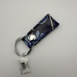 Vera Bradley Loop Keychain NWT Blue Pattern Snap Key Ring New With Tags MSRP $19